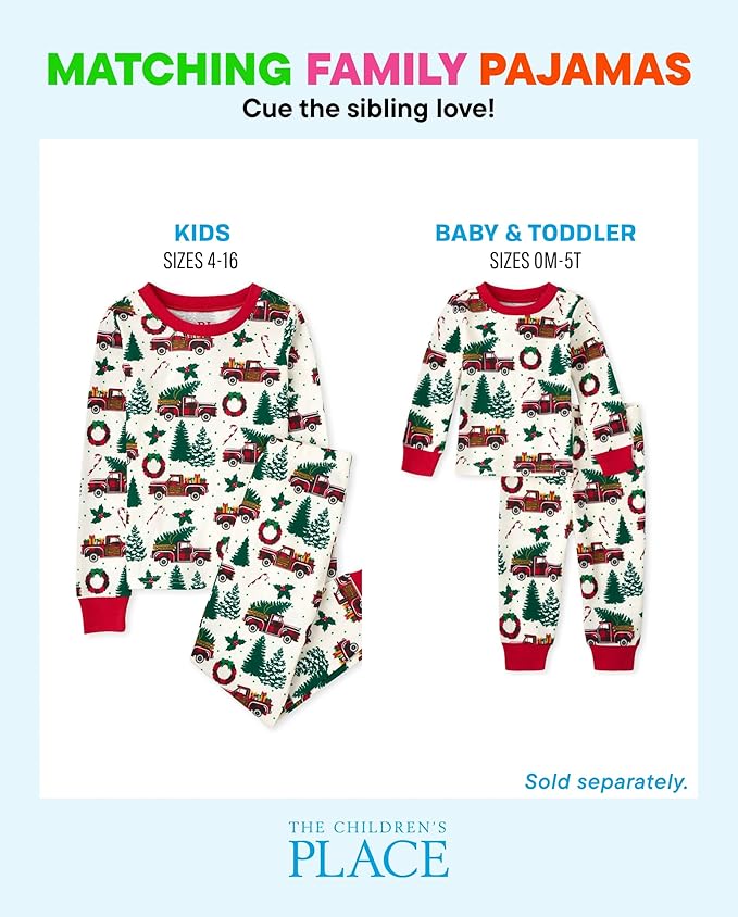 The Children’s Place Family Matching, Christmas and Holiday Pajama Sets, Cotton