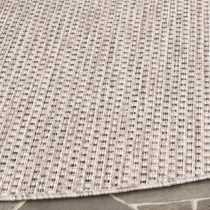 SAFAVIEH Courtyard Collection 4' Round Beige/Brown CY8521 Indoor/ Outside Waterproof Easy cleansingPatio Backyard Mudroom Area Mat