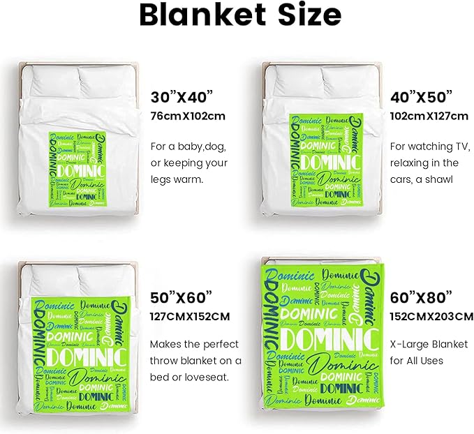 Dr.TOUGH Personalized Name Blanket Personalized Blanket for Adult Kids Flannel Customized Personalized Blankets and Throws