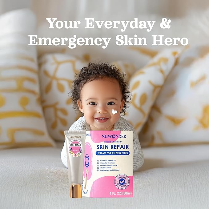 Natural SKIN REPAIR. Clinically tested Aromatherapy. Powerful Essential Oil. Eczema, Dermatitis, Diaper rash, and Sensitive skin. For all skin types. Hypoallergenic, Vegan, Paraben Free. 30ML TUBE
