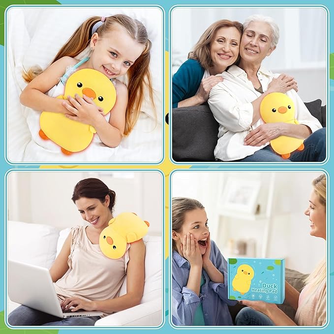 Yellow Duck Microwavable Heating Pad for Kids Women,Animal Plush Microwave Heating Pad for Cramps & Period Pain Relief with Lavender Scented,Heated Pad for Back,Warmer Pad for Birthday Mother's Day