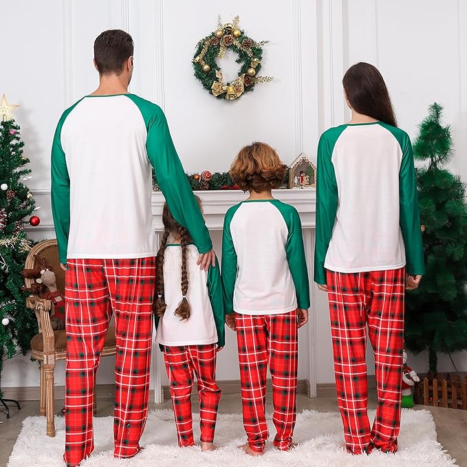 Matching Family Christmas Pajamas Sets, Holiday PJs with Top and Pants, Cute 2 Piece Sleepwear for Couples/Women/Men