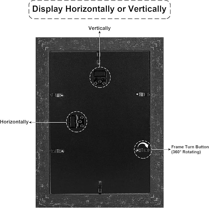 9x13 Picture Frame Display 4 opening 4X6 Picture Frame Collage,Multi Photo Frame with Mat,Plexiglass,Wall or Tabletop Decor,Black Wood Grain