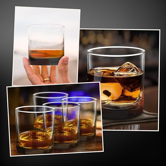 DISCOUNT PROMOS Lexington Rocks Whiskey Glass 10.5 oz, Set of 12, Bulk Pack - Perfect for Scotch, Bourbon, Whiskey, Cocktail - Black