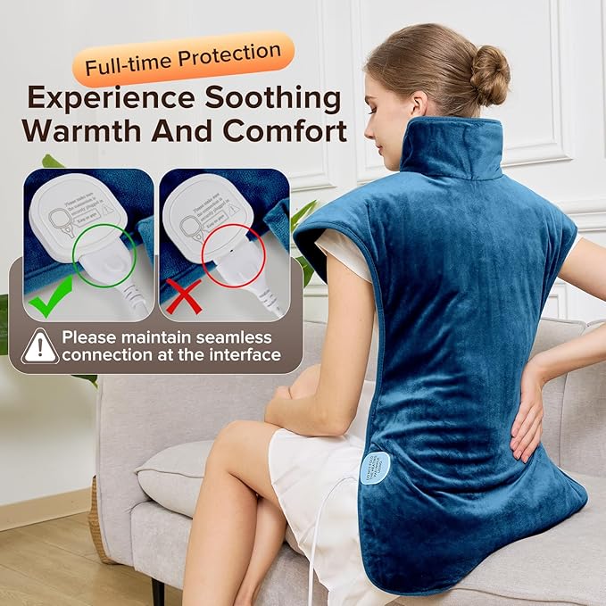 Mothers Day Gifts & Birthday Gifts for Mom Wife Men, Portable Heating Pad – Heated Weighted Blanket for Neck, Shoulders & Back – Extra Large 25"x37" Full Back Heating Pad – Auto Shut-Off