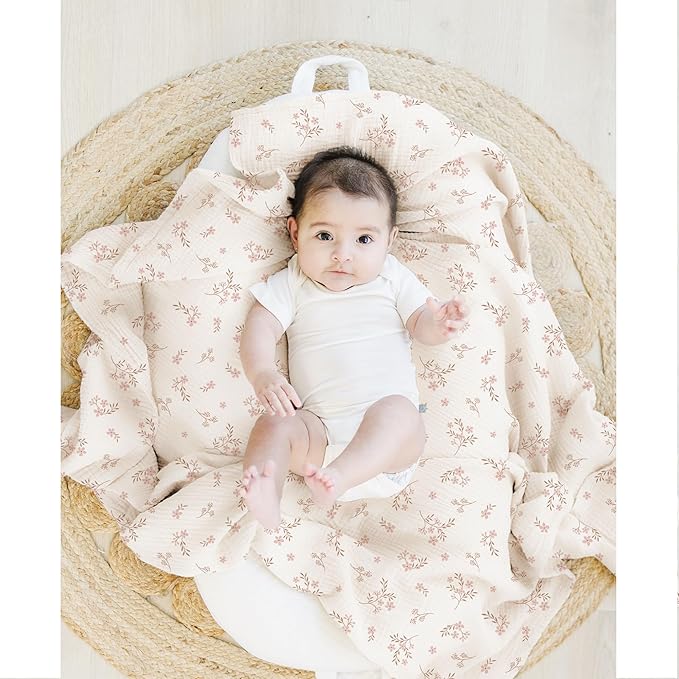 Konssy 3 Pack Muslin Swaddle Blankets for Unisex, Newborn Receiving Blanket, Large 47 x 47 inches, Soft Breathable Muslin Baby Swaddles for Boys & Girls