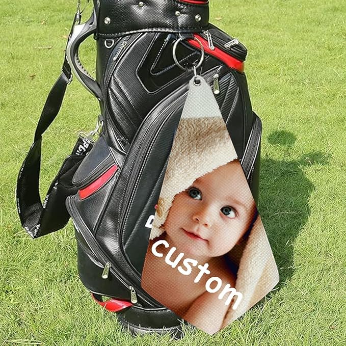 Customized Golf Towels,Personalized Custom 16"x24" Towel Waffle Pattern Carabiner Clip,Photo/Picture/Text/Name/Logo Printed & 2 Sides Customizable,Durable Quality Absorbent Quick Dry,Bulk 1,50 Pcs