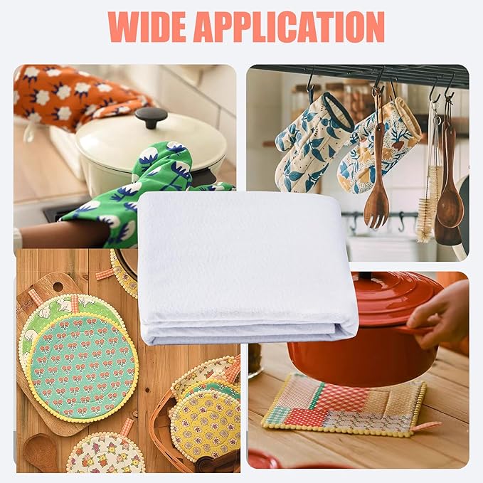 2 Pcs 45x18 Inch Heat Resistant Batting for Potholders Insulating Thermal Lining Batting for Pot Holders Heat Reflective Fabric