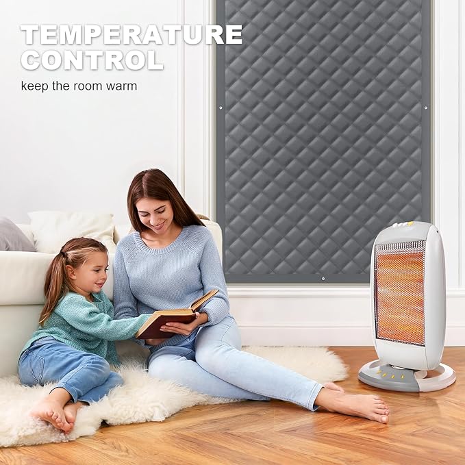 Thermal Window Cover for Winter,38" X 62" for Window Insulation for Summer Heat, Oxford Cloth Cotton Layer Window Sun Blocker to Keep Heat, Window Insulation Kit Fits Up to 3 x 5 Ft Window