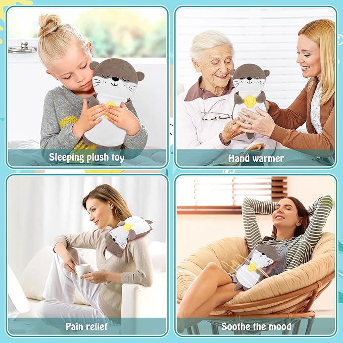 Microwave Heating Pad for Period Cramps,Otter Microwavable Heating Pad for Shoulder Neck Back Knee Pain Relief with Lavender Scented,Otter Plush Toys Heat Pack for Women Mother's Day Kids Birthday