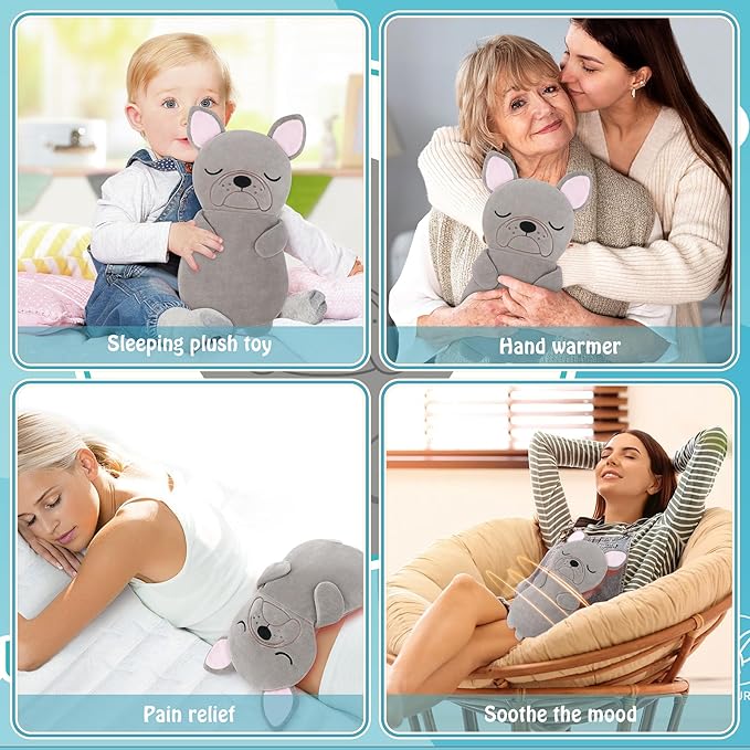 Microwave Heating Pad for Period Cramps&Pain Relief,French Bulldog Microwavable Heating Pads for Birthday Mother's Day,Heating Pad for Women Kid with Lavender Scented,Cute Animal Heat Pack for Knee