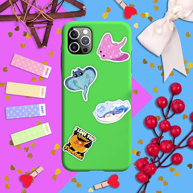 100Pcs Stingray Stickers for Water Bottle and Laptop - Ocean Animal Party Supplies, Decorations & Gifts, Waterproof Vinyl Decals, Gifts for Women & Men