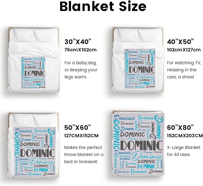 Dr.TOUGH Personalized Name Blanket Personalized Blanket for Adult Kids Flannel Customized Personalized Blankets and Throws