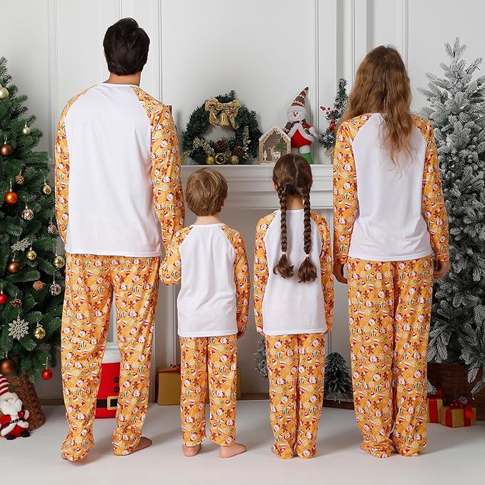 ANGELGGH Matching Christmas Pajamas for Family, Cute Vacation PJs Sets for Couples/Women/Men, Xmas 2 Piece Jammies Sleepwear