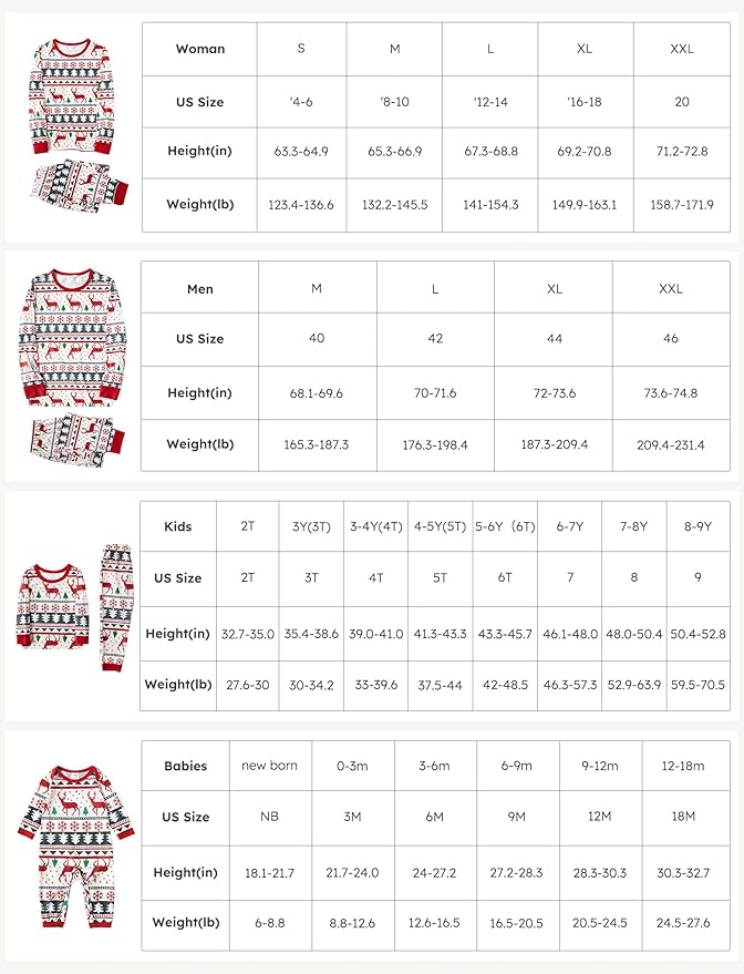PATPAT Christmas Family Matching Pajama Sets Includes Christmas Socks - Perfect for Family Photos & Holiday Celebrations