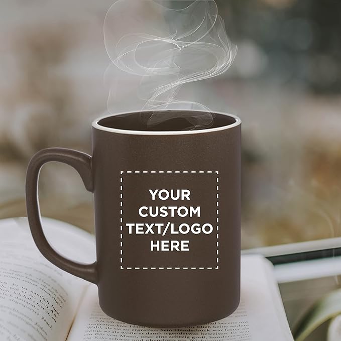 Custom El Grande Matte Ceramic Mugs 20 oz. Set of 36, Personalized Bulk Pack - Perfect for Tea, Espresso, Cappuccino, Hot Cocoa - Dark Brown