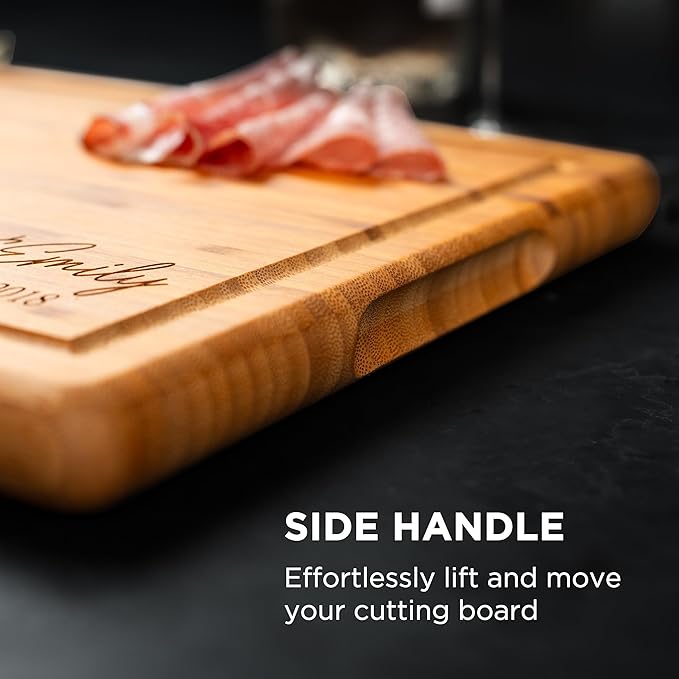 Personalized Bamboo Cutting Board – Custom Engraved Charcuterie Board for Wedding, Anniversary, Engagement, Housewarming – Unique Gift for Couples, Parents, and Family