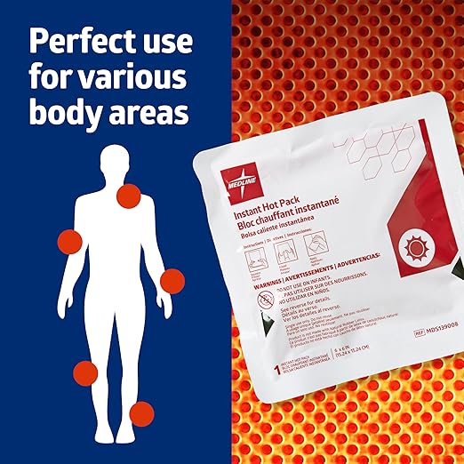 Medline Instant Warm Pack, Disposable, 6" x 6", Economical, 36 per Pack, Heat Packs for Pain Relief, Muscle Soreness and Increased Blood Flow