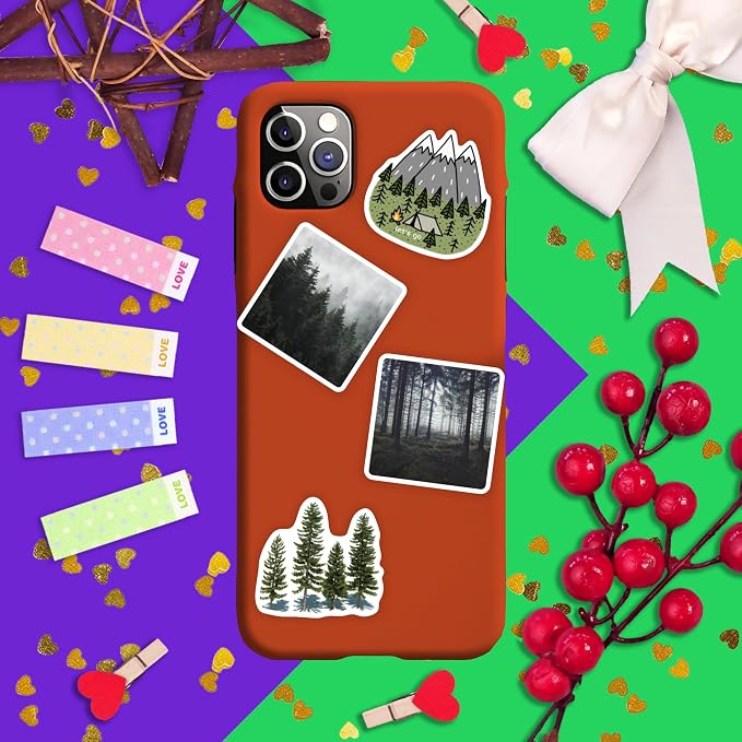 100Pcs Forest Stickers for Water Bottle and Laptop - Forest Party Supplies & Decorations, Waterproof Vinyl Decals, Nature and Tree Stickers, Gifts for Women & Men