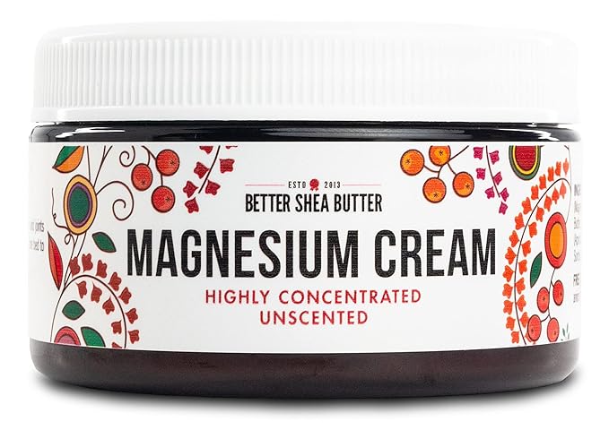 Better Shea Butter Magnesium Cream for Leg Cramps | Relieves Muscle Tension | Night Lotion Safe for Pregnancy, Kids and Babies | Organic and Natural Ingredients | Vegan, Made in USA | (Unscented)