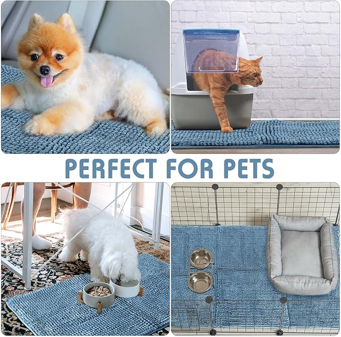 Amylove 4 Pcs Guinea Pig Cage Liner 16 x 24 Inch Washable Chenille Pee Pads Pet Dog Cat Bedding Training Mat Reusable for Small Animals Puppy Bunny Hamster Chinchilla