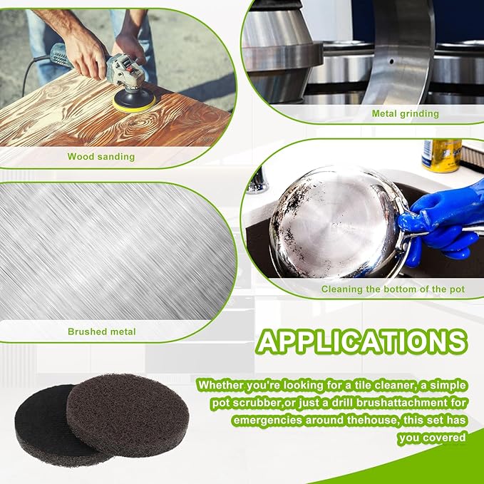 16pcs Performance Pads Power Scrubber Pads Set Electric Scrubber Replacement Scouring Pads fit for Dremel Versa Scouring Pads,Browm