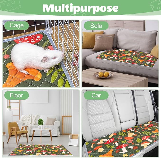 Unicorn Catcher 2 Pack Washable Guinea Pig Cage Liner, Waterproof Bedding | Reusable Absorbent Bedding For Rabbits, Hamsters, And Hedgehogs With A Leak-Proof Design To Keep Cages Dry And Clean