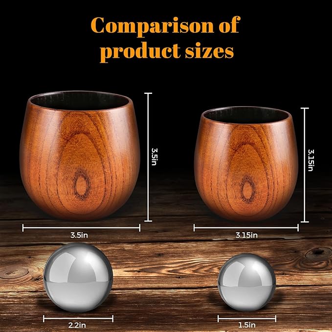 GENUINED Enlarged Charred Wooden Whiskey Glasses Set of 2, Bourbon Gifts for Men, Anniversary, Birthday, Christmas Gifts, Old Fashioned Smoked Bourbon Drinking Glass
