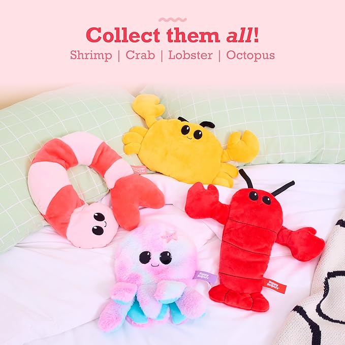 Menstruation Crustacean Shrimp by Relatable, Microwavable Heating Pad For Period Cramps, Cuddly Plushies, Great Gift Ideas for Loved Ones of All Ages, Includes 1 Lavender Scented Heating Pad Plushy