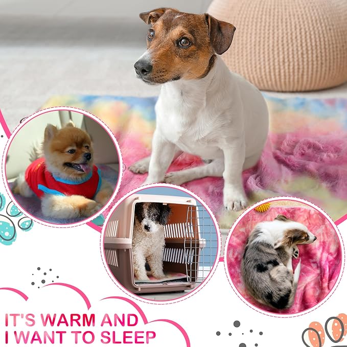 Tudomro 8 Pcs Guinea Pig Fleece Cage Liners, Tie Dye, 12 x 12 Inch | Washable Reusable Small Animal Bedding, Absorbent Blankets for Ferret Chinchilla, Soft Fleece Mat Pads Protect Furniture