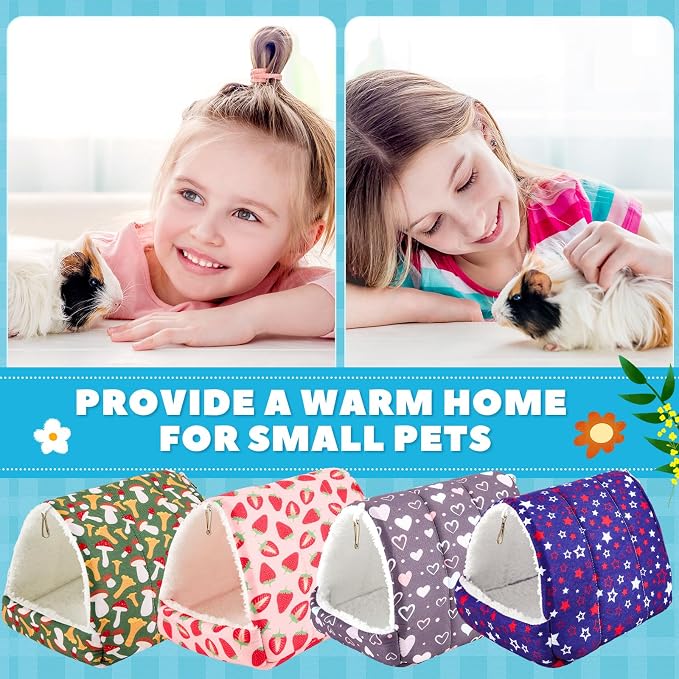Cinnvoice Guinea Pig Hideout Bed Washable House Cage, Classic, 7.9 in | Soft Tunnel for Hamster Rabbit Bunny Chinchillas Hedgehog Mice Rat, Cozy Hideaway Habitat Accessories, Removable Cushion Pad