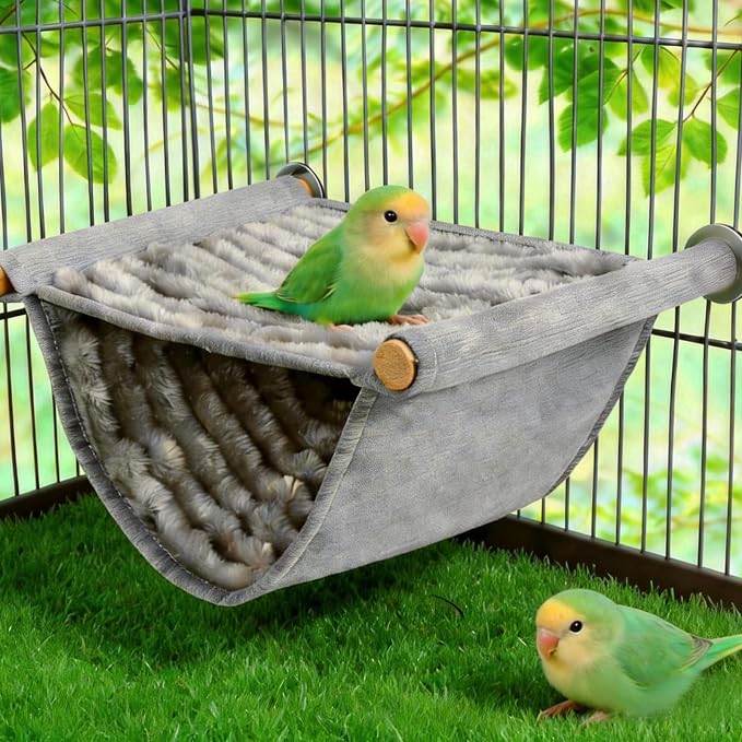 Warm Hamster Hammock House Mouse Rat Hanging Swing Bed Guinea Pig Cage Bedding Small Pet Animal Double Layer Cage Tent Hut Nest for Winter Mouse Rat Hamster Play Sleep