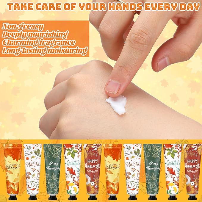 40 Pcs Thanksgiving Fall Hand Lotion Gifts Bulk for Women Maple Leaves Hand Cream 30ml Natural Botanical Fragrance Mini Lotion for Chapped Hands Travel Thanksgiving Autumn Party Supplies
