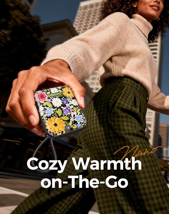 OCOOPA Hand Warmers Rechargeable, Smart Temp Control,100℉ -126℉, UL Safe, 7H*2 Long Battery, Small Palm-Sized Slim Fits Gloves, Purse, Camping, Travel, Cold Hands Gifts Women,UT5 Nano