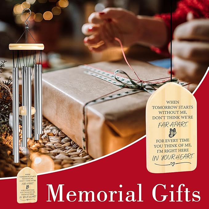 Sympathy Wind Chime | Jocidea Personalized Memorial Wind Chimes | Wind Chimes for Loss of Loved One | Memorial Gifts | Sympathy Gift | Bereavement Gifts | in Memory of Dad, Mom