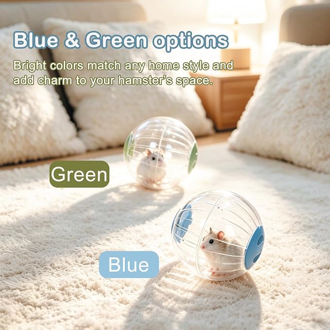 7.3 Inch Clear Hamster Running Ball Relieve Boredom Exercise Play Ball for Guinea Pig Rat Gerbil Hedgehog Small Pets Blue