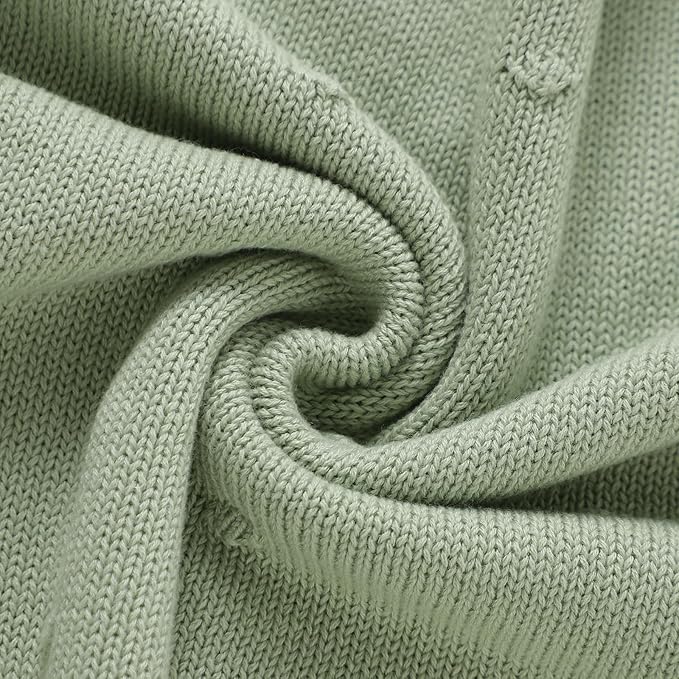 Neiwech Cotton Baby Blanket Knit Soft Cozy Lightweight Crib Stroller Nursery Receiving Swaddling Blankets for Newborn Infants Boys Girls Green 30x40 Inch