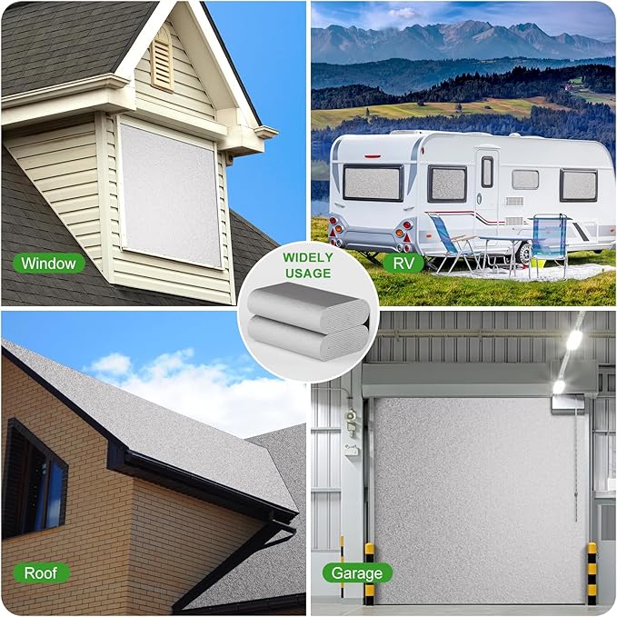 Reflective Insulation Sheet, Window Insulation for Winter, Aluminum Foil Cotton Layer for Keep Warm, 59"(W) x 99"Window Insulation Kit