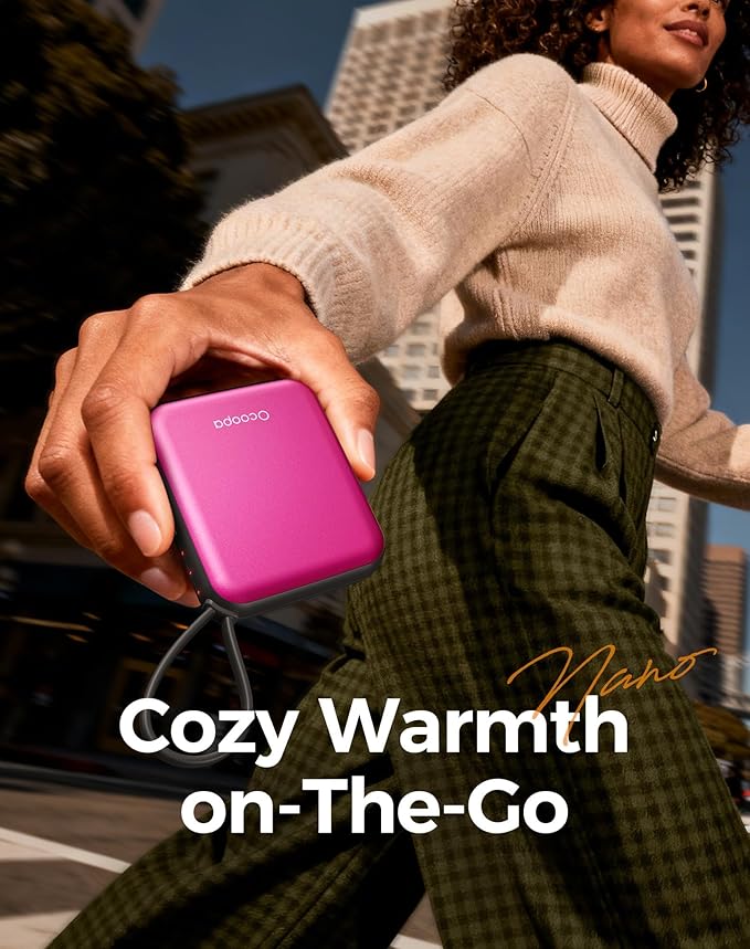 OCOOPA Hand Warmers Rechargeable, Smart Temp Control,100℉ -126℉, UL Safe, 7H*2 Long Battery, Small Palm-Sized Slim Fits Gloves, Purse, Camping, Travel, Cold Hands Gifts Women,UT5 Nano