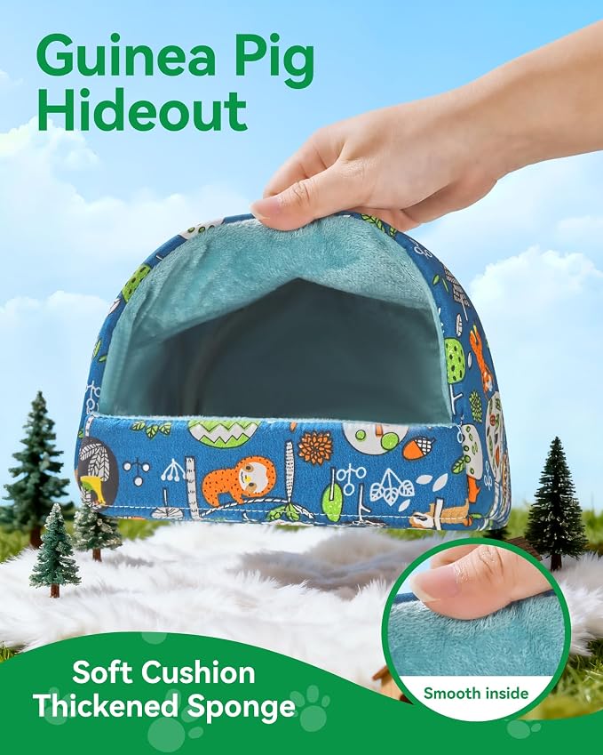 2 PCS Guinea Pig Hideout Guinea Pig House,Washable Hamster Hideout Small Animal Cage Accessories for Mouse Chinchillas Hamsters Hedgehogs Ferrets Bearded Dragons and Rats