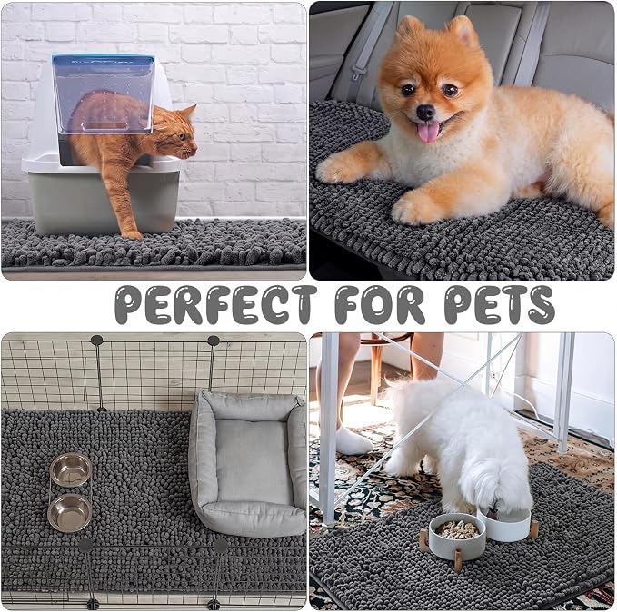 Amylove 4 Pcs Guinea Pig Cage Liner 12 x 12 Inch Washable Shaggy Chenille Pee Pads Pet Dog Cat Bedding Training Mat Reusable for Small Animals Puppy Bunny Hamster Chinchilla