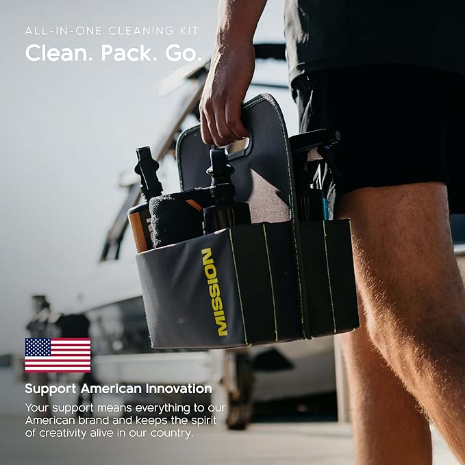 MISSION Boat Gear Cleaning Kit Premium Boat Detailing Kit with Boat Cleaner, Boat Vinyl Cleaner, Boat Seat Cleaner and Microfiber Towels, Complete Boat Cleaning Supplies for Interior and Exterior