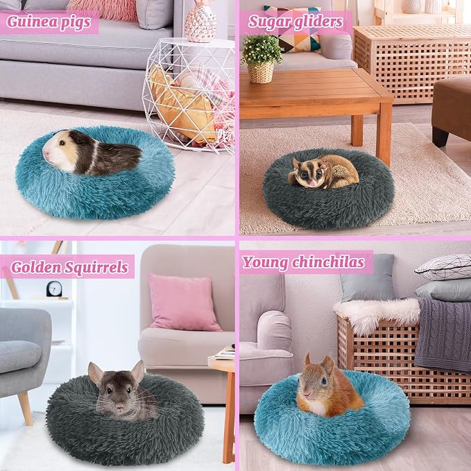 PETKNOWS 2 Pack Guinea Pig Beds Warm Winter Hamster Small Animal Bed | Thickened Plush and PP Cotton Fabric, Guinea Pig and Hamster Bed, Keeping Warm and Safe, 30cm Size with Inner Cushion