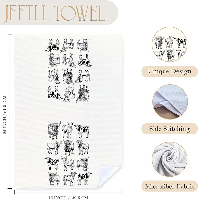 Cow Gifts Kitchen Towels, Cow Decorative Hand Towels for Bathroom, 16x24 Inch