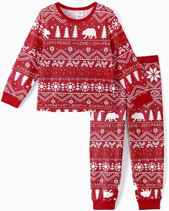 PATPAT Christmas Family Matching Pajama Sets Includes Christmas Socks - Perfect for Family Photos & Holiday Celebrations