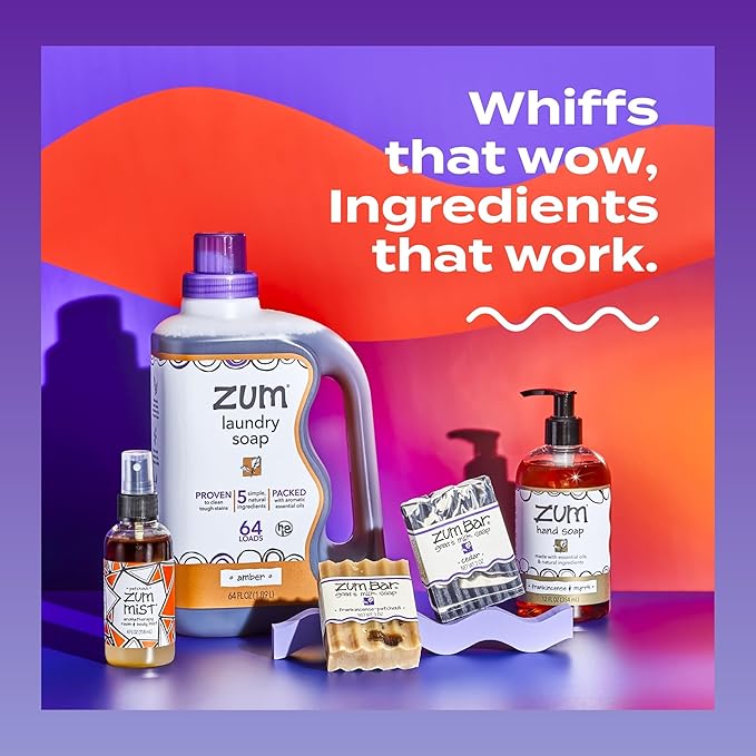 Indigo Wild Zum Clean Laundry Soap - Plant-Based Liquid Laundry Soap - Contains Baking Soda, Essential Oils & Saponified Coconut Oil - Lavender Scent - 64 fl oz (2 Pack)
