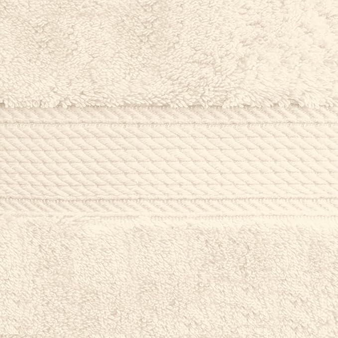 BLUENILEMILLS BNM Egyptian Cotton 4-Piece Towel Set, Includes 4 Hand Towels, Attached Loop for Easy Hanging and Storage, Hotel Quality, Perfect for Bathroom, Gym, Shower Space, or Spa, Cream