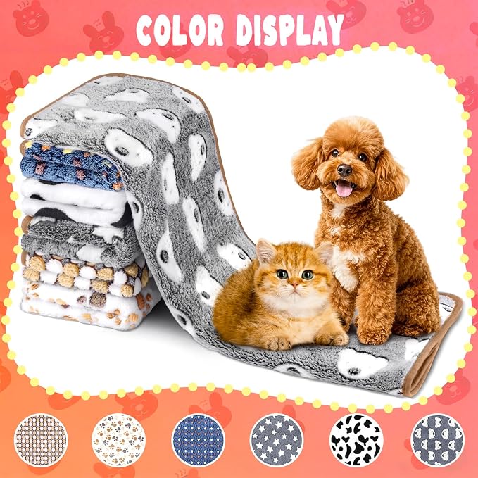 Eilyliafe 6 Pcs Guinea Pig Blankets Bedding Small Animal Cage Liners Sleep Mat Absorbent Reusable Pet Pee Bedding Pad Cover for Hamster Ferret Chinchilla Rabbit Hedgehog (30 x 42 Inch)