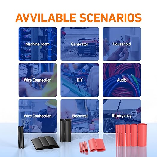 TKDMR 568 Pcs Heat Shrink Tubing Kit - 4:1 Ratio Adhesive Lined, Marine Grade Shrink Wrap - Industrial Heat Shrink Tubing,Red Black