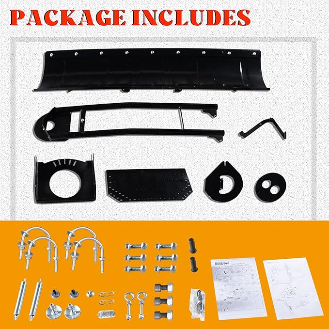 DING.PAI Universal Snow Plow Kit Heavy Duty Steel Square Push Snow Blade Adjustable for Pickup Trucks UTV ATV Arctic Cat Access Honda Aeon Crossland 45 Inch
